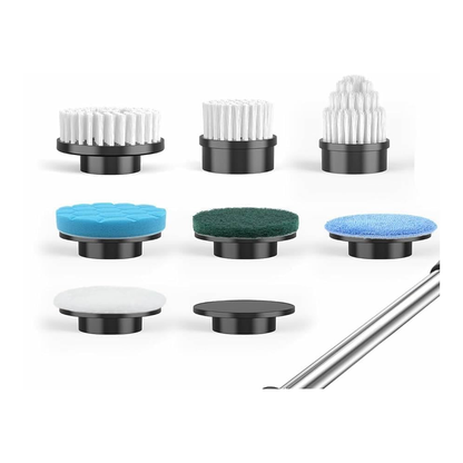 Interchangeable brush, sponge and cloth attachments supplied in the exact source image